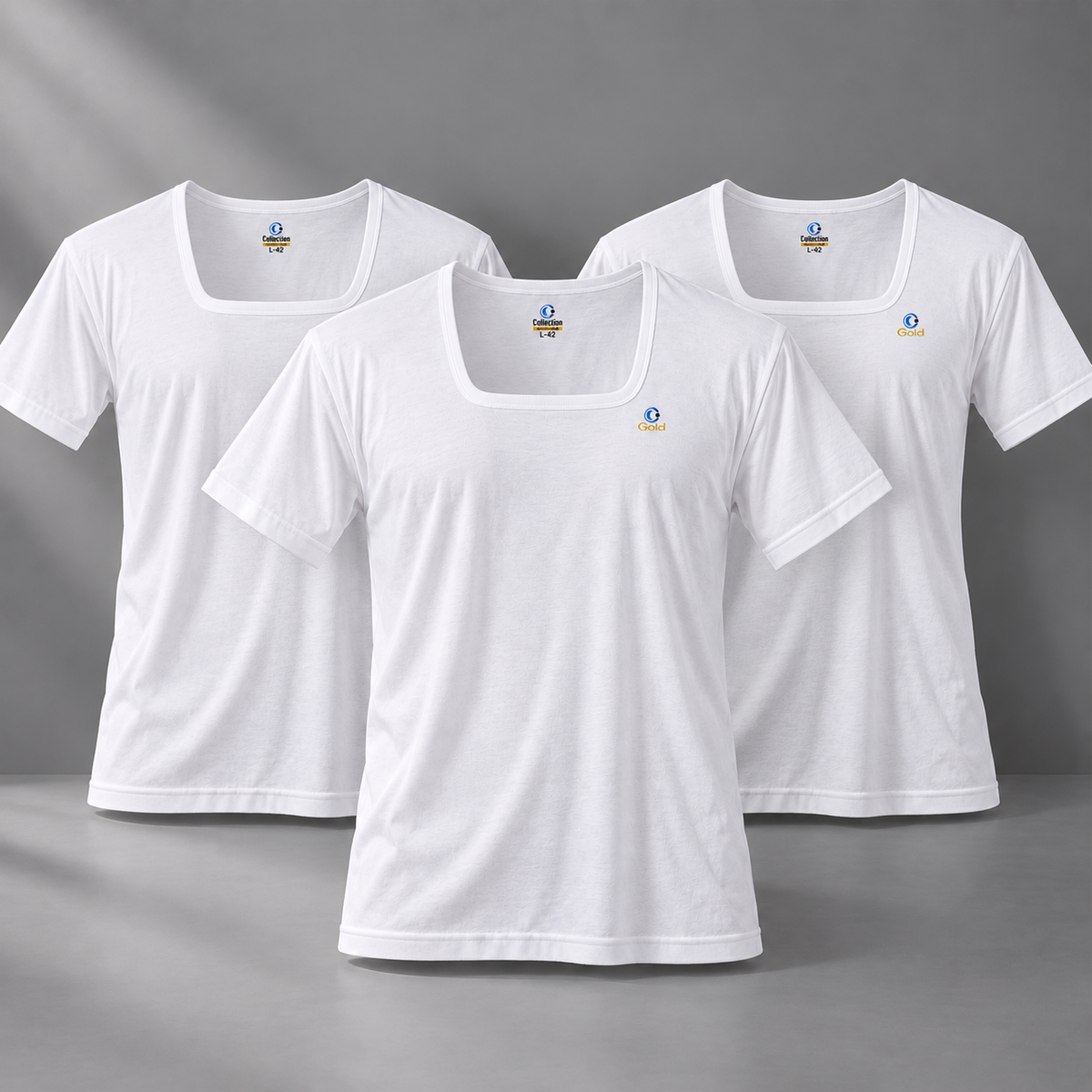 PACK OF 3 COLLECTION GOLD VEST (With-Sleeves)